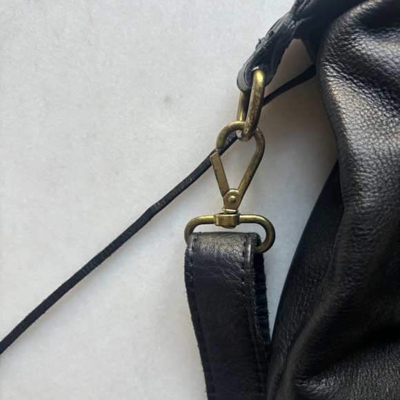 Linea Pelle Leather Tassel Bag in Black - Picture 11 of 11